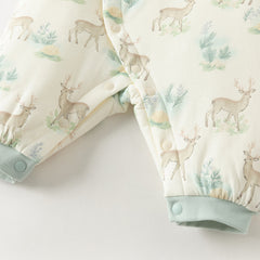 Dave&Bella Baby Girls/Boys Winter Print Grey Green/Pink Padded Indoor Rompers