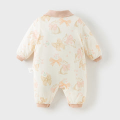Dave&Bella Baby Girls/Boys Winter Print Grey Green/Pink Padded Indoor Rompers