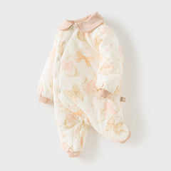 Dave&Bella Baby Girls/Boys Winter Print Grey Green/Pink Padded Indoor Rompers