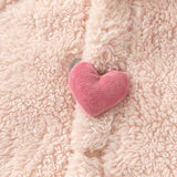 Dave&Bella Baby Girls/Boys Cute Candy Pink/Khaki Hooded Soft Plush Rompers