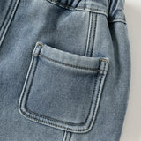 Dave&Bella Toddler Boys Comfortable Denim Blue Adjustable-waistband Jeans Pants