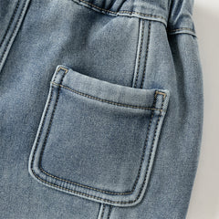 Dave&Bella Toddler Boys Comfortable Denim Blue Adjustable-waistband Jeans Pants