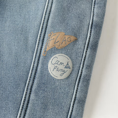 Dave&Bella Toddler Boys Comfortable Denim Blue Adjustable-waistband Jeans Pants