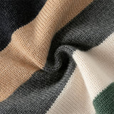 Dave&Bella Kids Boys Blue Striped Casual Wool Pullover Sweaters Tops