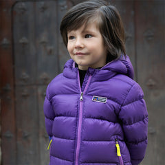 Dave&Bella Toddler Girls/Boys Winter Cool Dark Purple Outdoor Short Hooded Down Coats