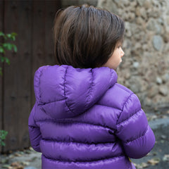 Dave&Bella Toddler Girls/Boys Winter Cool Dark Purple Outdoor Short Hooded Down Coats