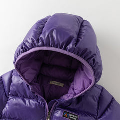 Dave&Bella Toddler Girls/Boys Winter Cool Dark Purple Outdoor Short Hooded Down Coats