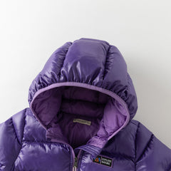Dave&Bella Toddler Girls/Boys Winter Cool Dark Purple Outdoor Short Hooded Down Coats