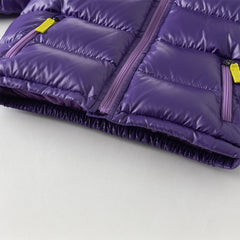 Dave&Bella Toddler Girls/Boys Winter Cool Dark Purple Outdoor Short Hooded Down Coats