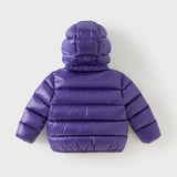 Dave&Bella Toddler Girls/Boys Winter Cool Dark Purple Outdoor Short Hooded Down Coats