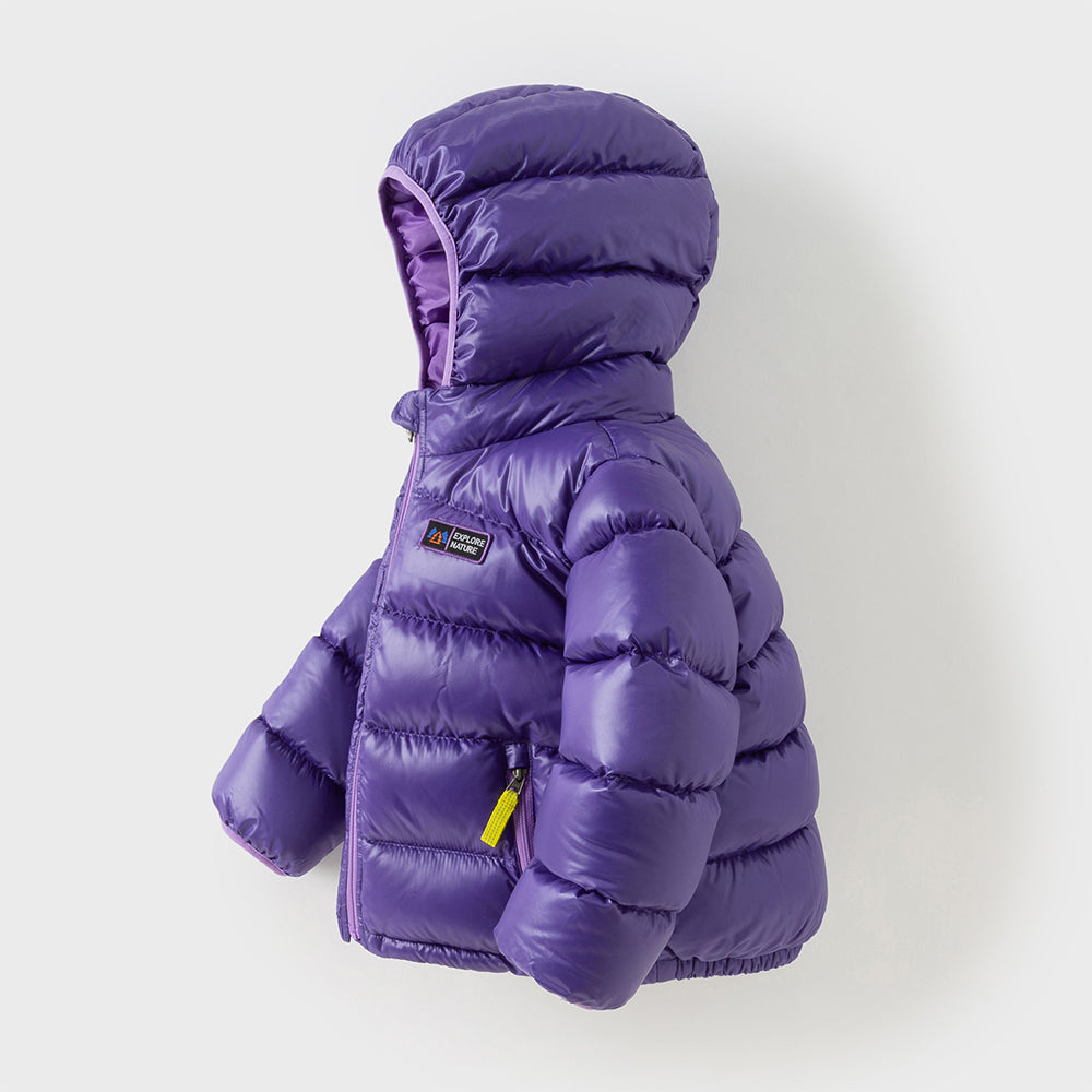 Dave&Bella Toddler Girls/Boys Winter Cool Dark Purple Outdoor Short Hooded Down Coats