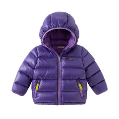 Dave&Bella Toddler Girls/Boys Winter Cool Dark Purple Outdoor Short Hooded Down Coats