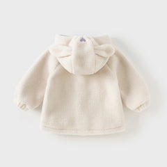 Dave&Bella Toddler Girls Winter Gentle White Outdoor Outwear Warm Hooded Coats