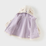 Dave&Bella Toddler Girls Purple/Pink Outdoor Outwear Warm Hooded Coats