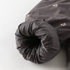 Dave&Bella Toddler Girls Winter Purple Windproof Outdoor Fruit-embroidery Down Pants