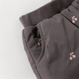 Dave&Bella Toddler Girls Winter Purple Windproof Outdoor Fruit-embroidery Down Pants