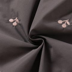 Dave&Bella Toddler Girls Winter Purple Windproof Outdoor Fruit-embroidery Down Pants