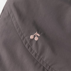 Dave&Bella Toddler Girls Winter Purple Windproof Outdoor Fruit-embroidery Down Pants