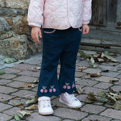 Dave&Bella Toddler Girls Casual Denim Blue Straight-Leg Flared Jeans