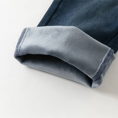 Dave&Bella Toddler Girls Casual Denim Blue Straight-Leg Flared Jeans