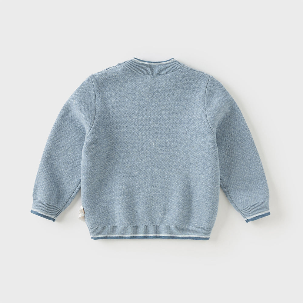 Dave&Bella Toddler Boys Breathable Cotton Turtle Blue Pullover Sweaters