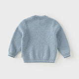 Dave&Bella Toddler Boys Breathable Cotton Turtle Blue Pullover Sweaters