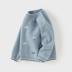 Dave&Bella Toddler Boys Winter Breathable Cotton Turtle Blue Pullover Sweaters Tops