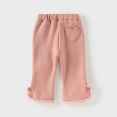 Dave&Bella Toddler Girl Casual Straight-leg Warm Plush-lined Pants