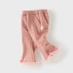 Dave&Bella Toddler Girl Casual Straight-leg Warm Plush-lined Pants
