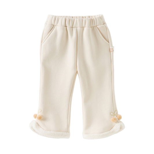 Dave&Bella Toddler Girl Casual Straight-leg Warm Plush-lined Pants