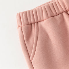 Dave&Bella Toddler Girl Casual Straight-leg Warm Plush-lined Pants