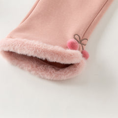 Dave&Bella Toddler Girl Casual Straight-leg Warm Plush-lined Pants
