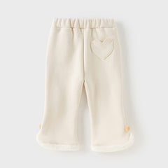 Dave&Bella Toddler Girl Casual Straight-leg Warm Plush-lined Pants