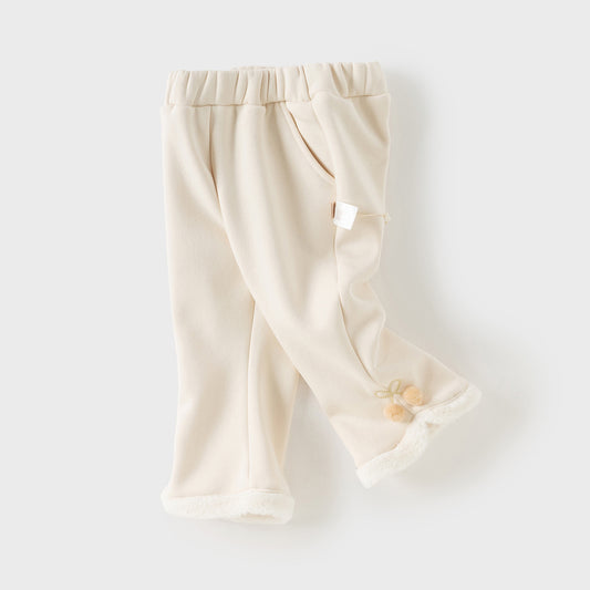Dave&Bella Toddler Girl Casual Straight-leg Warm Plush-lined Pants