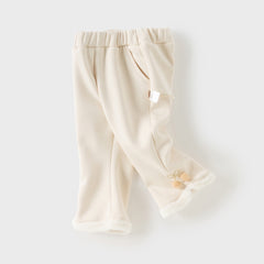Dave&Bella Toddler Girl Casual Straight-leg Warm Plush-lined Pants