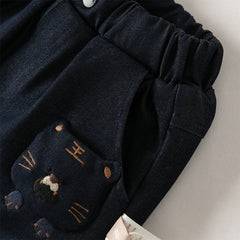 Dave&Bella Toddler Girls Winter Cool Navy Blue Lightweight Windproof Down Pants