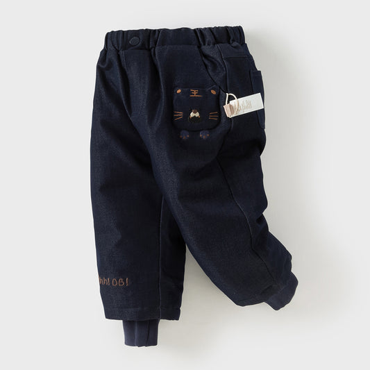 Dave&Bella Toddler Girls Winter Cool Navy Blue Lightweight Windproof Down Pants