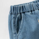 Dave&Bella Toddler Girls Sweet Denim Blue Straight-leg Plush-lined Long Jeans Pants