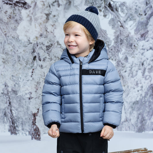 Dave&Bella Kids Boys Winter Blue Cozy Outwear Windproof Hooded Down Coats