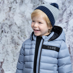 Dave&Bella Kids Boys Winter Blue Cozy Outwear Windproof Hooded Down Coats