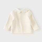 Dave&Bella Toddler Girls Charming Beige Soft Long-sleeved T-Shirts Tops