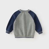 Dave&Bella Toddler Boys Cute Cartoon Print Grey Long-sleeved Pure Cotton T-shirts Tops