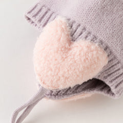 Dave&Bella Toddler Girls Adorable Purple/Beige Versatile Cozy Pullover Hats
