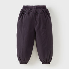 Dave&Bella Toddler Boys Casual Purple/Dark Grey Loose Padded Pants