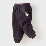 Dave&Bella Toddler Boys Casual Purple/Dark Grey Loose Padded Pants