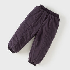 Dave&Bella Toddler Boys Casual Purple/Dark Grey Loose Padded Pants