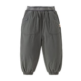 Dave&Bella Toddler Boys Casual Purple/Dark Grey Loose Padded Pants
