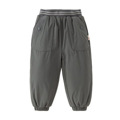Dave&Bella Toddler Boys Casual Purple/Dark Grey Loose Padded Pants