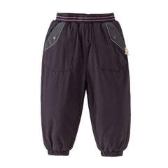 Dave&Bella Toddler Boys Casual Purple/Dark Grey Loose Padded Pants