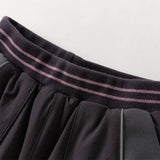 Dave&Bella Toddler Boys Casual Purple/Dark Grey Loose Padded Pants